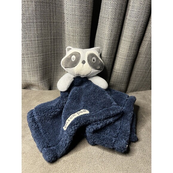Chick Pea Raccoon Blue Gray Plush Sherpa Fleece Lovey Security Blanket Baby Toy - Picture 5 of 8